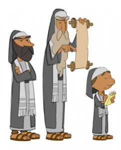 Animation character designs by Cedric Hohnstadt of the Pharisees for the video series "What's In The Bible?"